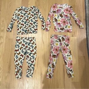 Posh Peanut Butterfly and Floral Pajama Set - Multicolor